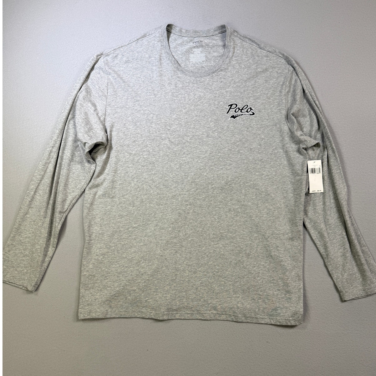 Polo Ralph Lauren Men's Polo Script Waffle Crewneck Pajama Shirt Gray Xl